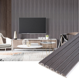 Szürke színben lévő dekoratív PVC panel, mérete 15x1x266cm