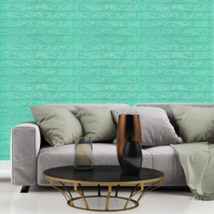 Tégla zöld színben öntapadós tapéták