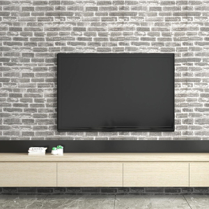 Tapéta 3D tégla szürke fehér fúgával