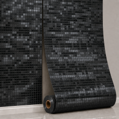 Öntapadós falpanel Mini Kockák – Fekete 280x60x0.25 cm