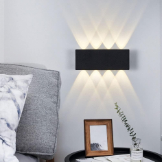 Rea fekete LED fali lámpa – 8 × 1W