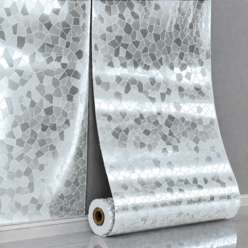 Öntapadós falpanel Mirror Prism – Ezüst 280x60x0.25 cm
