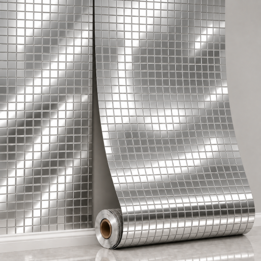 Öntapadós falpanel Mini Kockák – Ezüst 280x60x0.25 cm